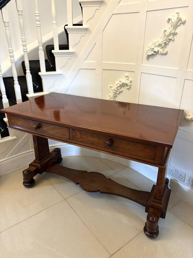 Antique Victorian Quality Figured Mahogany Writing Table/Desk - Image 8